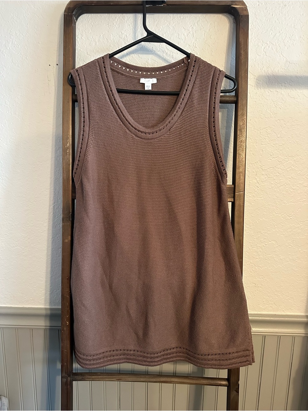 J.Jill Sleeveless Knit Vest in Brown